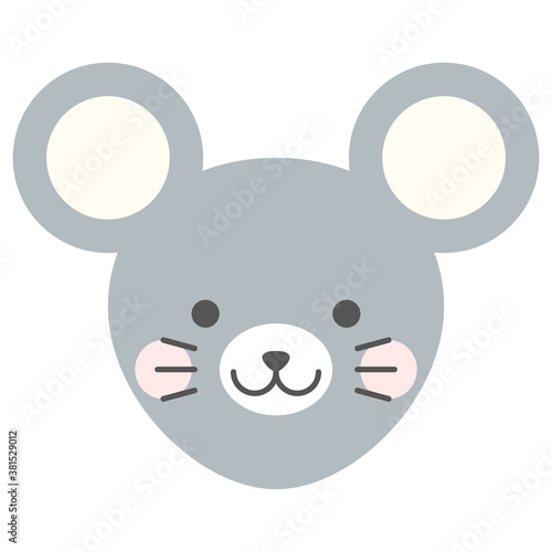 ねずみのイラスト　ネズミ　鼠　子　干支　動物　顔　アイコン　
Zodiac animals. Animal icon set. Animal face icon.
