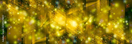 white bokeh blur background   Circle light on yellow background   Light gold sparkle background