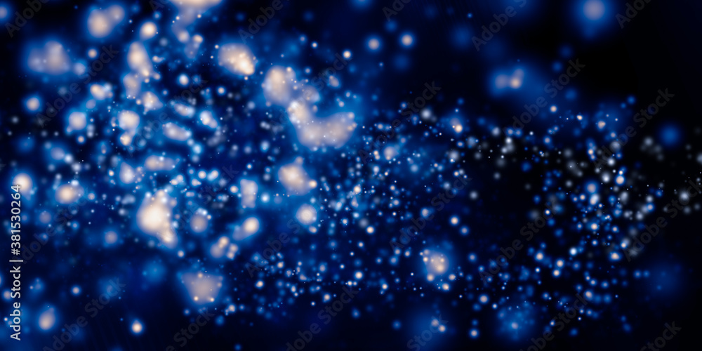 white bokeh blur background / Circle light on blue background / abstract light background white bokeh blur background / Circle light on blue background / abstract light background