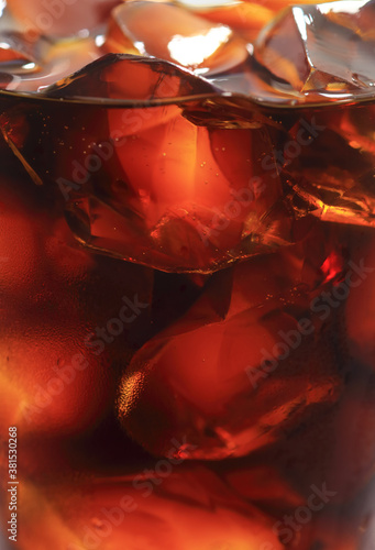 background of cold coffee with ice