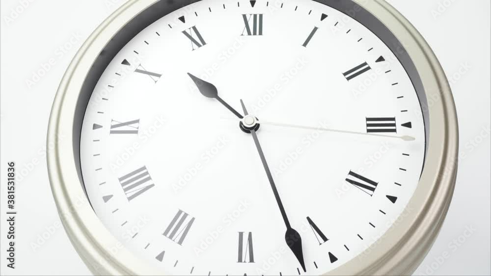 Ten o'clock classic Face With Roman Numerals, Time lapse 60 minutes. Ten o'clock classic Face With Roman Numerals, Time lapse 60 minutes.