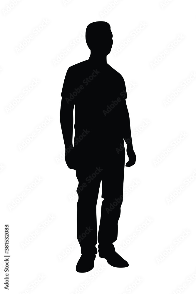 Standing man silhouette vector