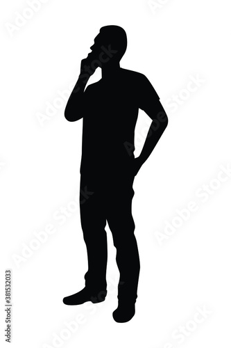 Standing man silhouette vector