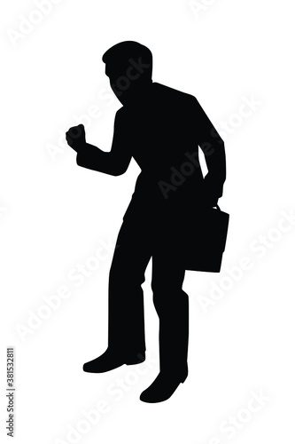 Happy business man silhouette vector