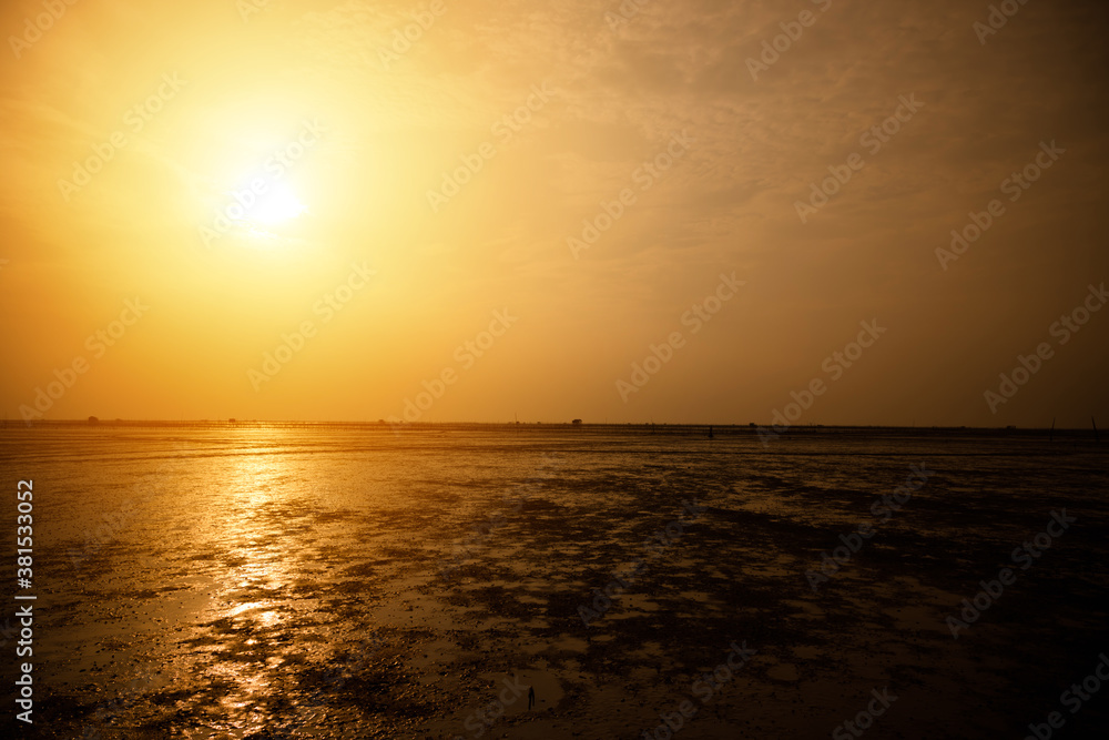 sunset at the sea  nature background