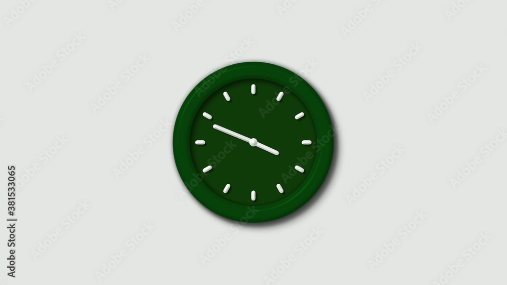 Amazing green dark 3d wall clock isolated on white background,wall clock Amazing green dark 3d wall clock isolated on white background,wall clock