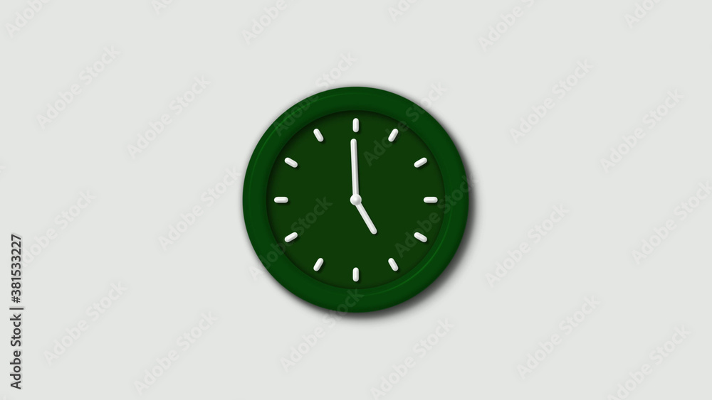 Amazing green dark 3d wall clock isolated on white background,wall clock Amazing green dark 3d wall clock isolated on white background,wall clock