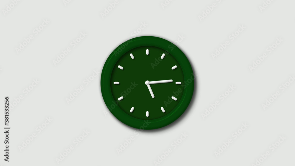 Amazing green dark 3d wall clock isolated on white background,wall clock Amazing green dark 3d wall clock isolated on white background,wall clock