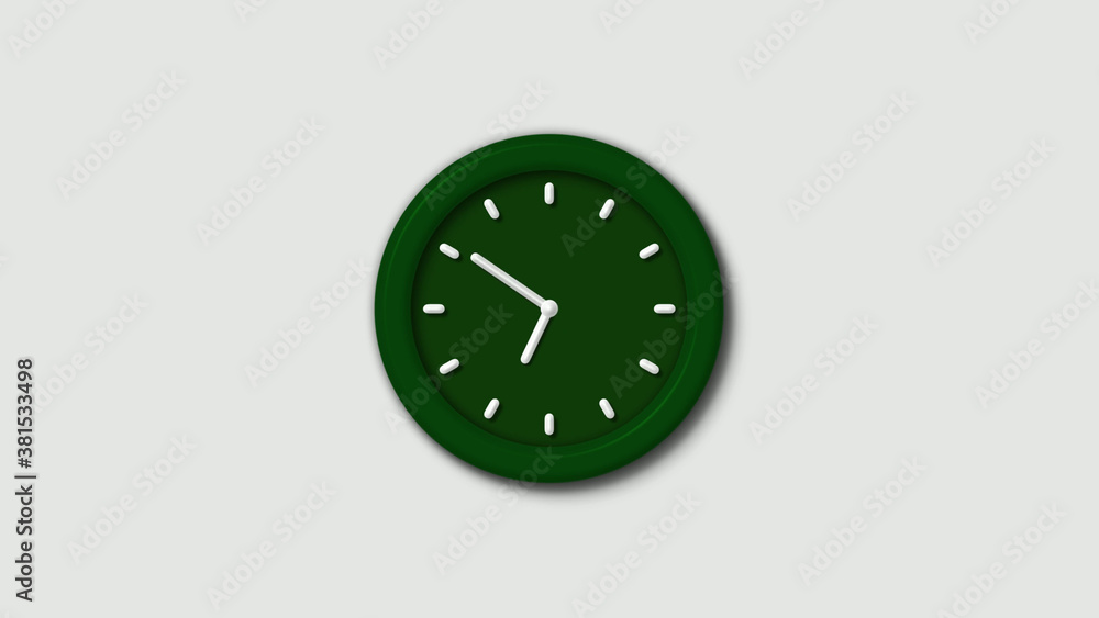 Amazing green dark 3d wall clock isolated on white background,wall clock Amazing green dark 3d wall clock isolated on white background,wall clock