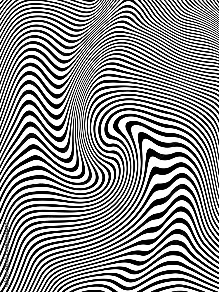 Distortion. Black and White Abstract backgrounds with lines to create unusual textures.