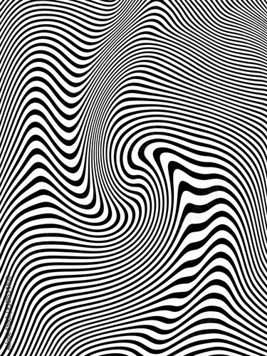 Distortion. Black and White Abstract backgrounds with lines to create unusual textures.