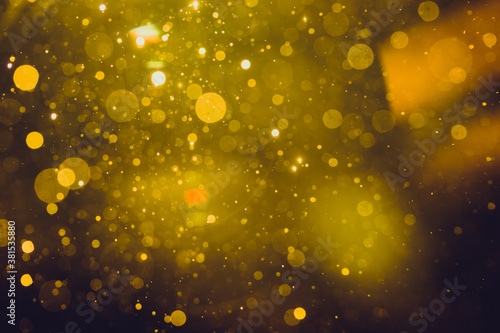 Fantasy Abstract blur golden bokeh of lights colorful sparkle