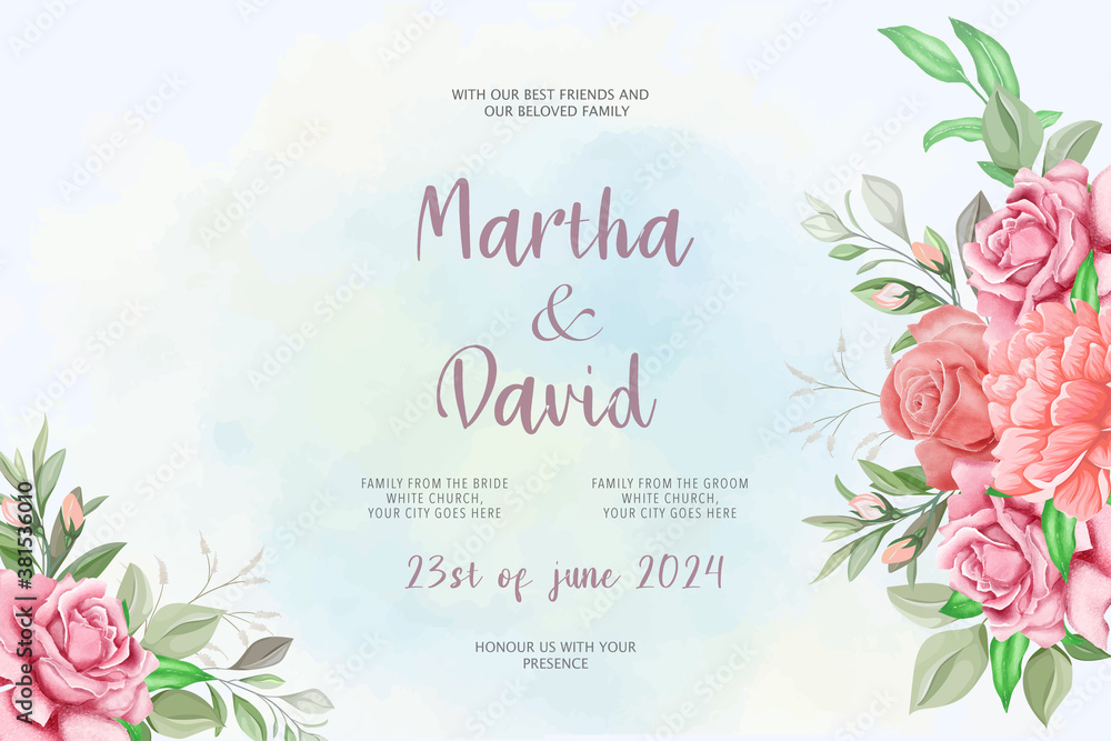 Elegant watercolor wedding invitation background