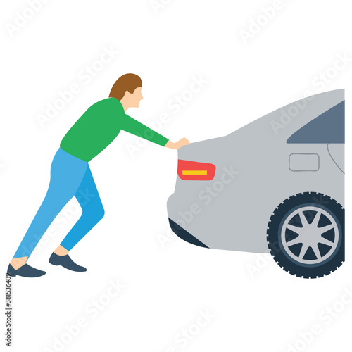 Pushing Car