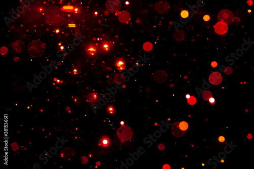 red bokeh on black background