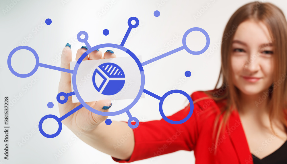 Business, Technology, Internet and network concept. Young businessman working on a virtual screen of the future and sees the inscription: Business, Technology, Internet and network concept. Young businessman working on a virtual screen of the future and sees the inscription: