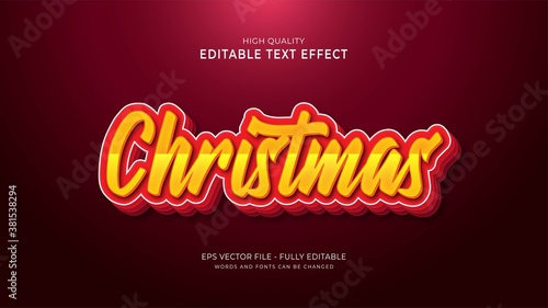 christmas text effect, editable graphic text style effect
