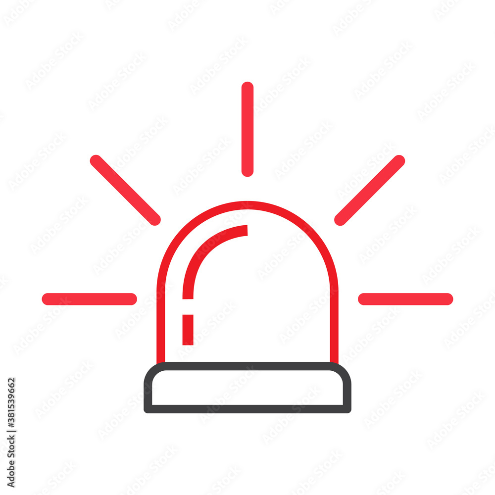 Emergency siren icon design isolated on white background Emergency siren icon design isolated on white background