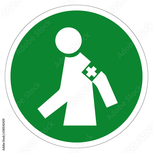 Manned First Aid Station Symbol Sign, Vector Illustration, Isolate On White Background Label .EPS10