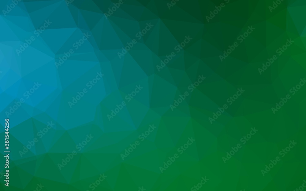 Light Blue, Green vector abstract mosaic pattern. Brand new colorful illustration in with gradient. The best triangular design for your business.