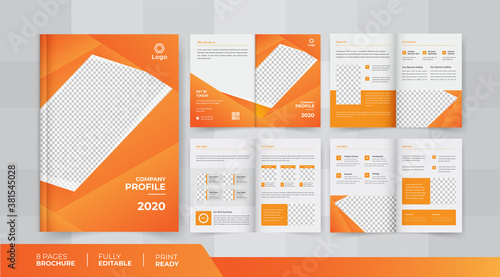 8 Pages corporate business brochure with Use its business presentations and multi-purpose design	