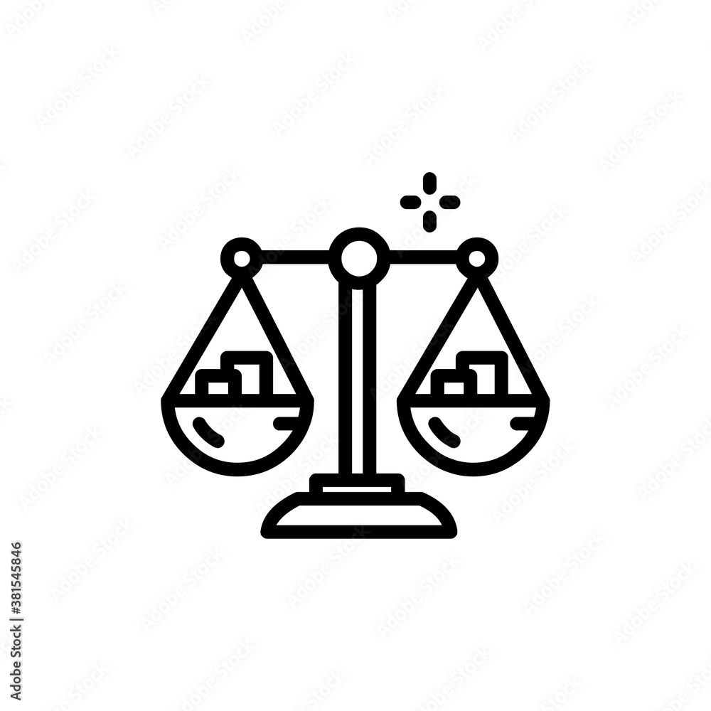 Weight. Icon for business, finance and marketing strategy - line series Weight. Icon for business, finance and marketing strategy - line series