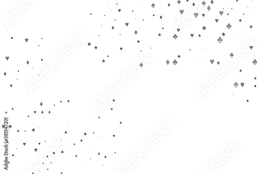 Light Silver, Gray vector pattern with symbol of cards. © Dmitry