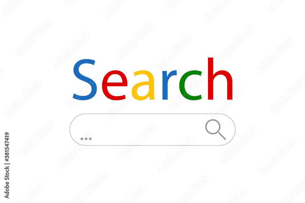 Search bar icon. Browser line template. Search window. Internet home page. Vector illustration. Stock image.