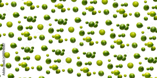 Falling lime isolated on white background. not pattern. Vitamin background made from falling limes.