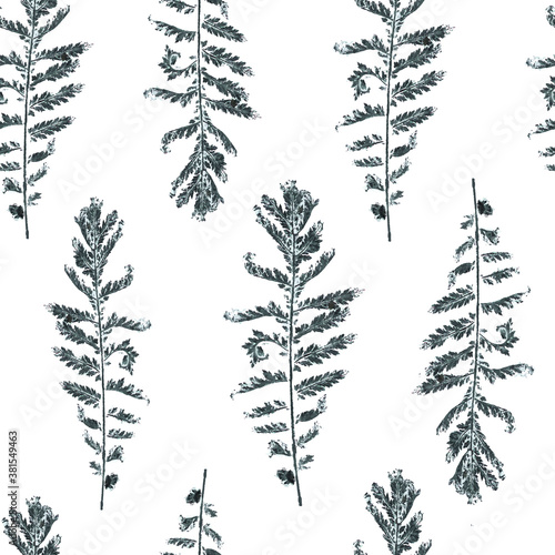 Seamless pattern of autumn fern leaves vector illustration