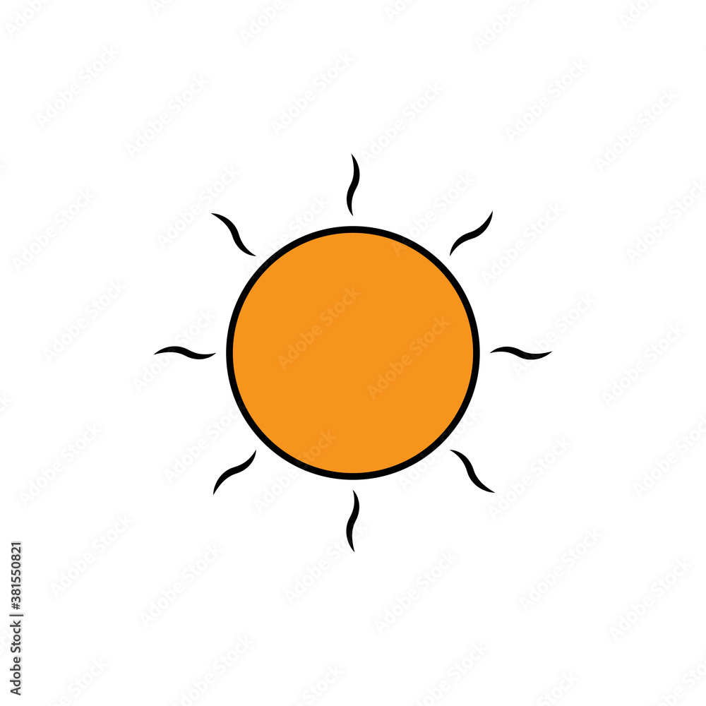 Sun flat icon. Design template vector Sun flat icon. Design template vector