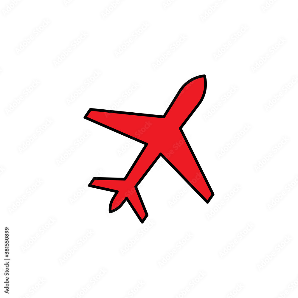 Airplane flat icon. Design template vector Airplane flat icon. Design template vector