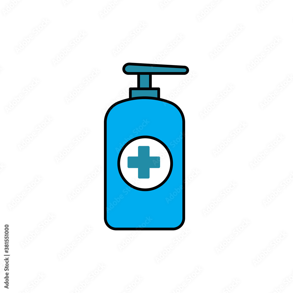 Hand sanitizer flat icon. Design template vector Hand sanitizer flat icon. Design template vector