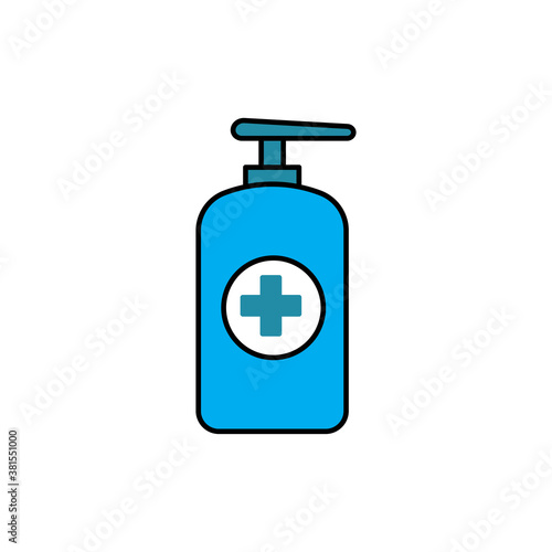 Hand sanitizer flat icon. Design template vector