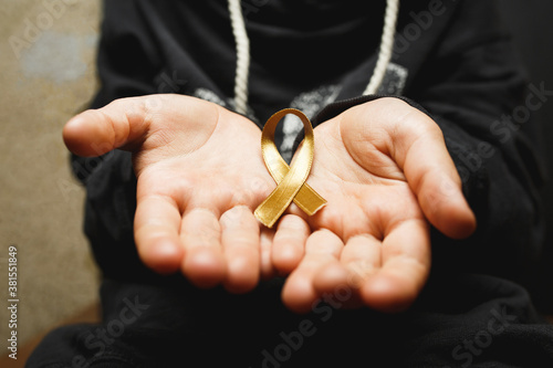 golden ribbon childhood. fight against cancer