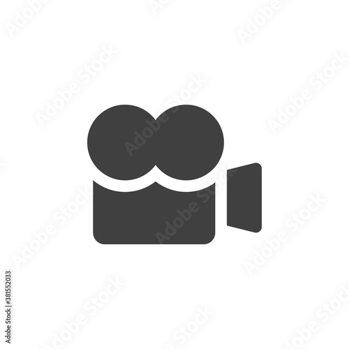 Movie camera vector icon. Camcoder filled flat sign for mobile concept and web design. Cinema projector glyph icon. Symbol, logo illustration. Vector graphics
