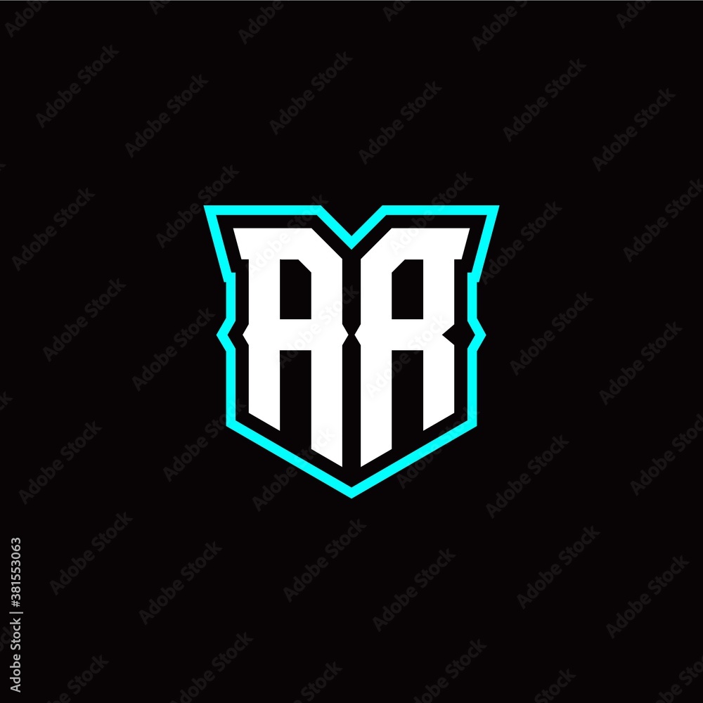 A R initial letter design with modern shield style A R initial letter design with modern shield style