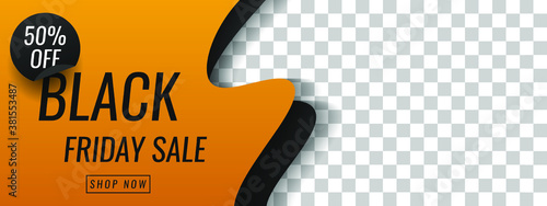 Black Friday Sale Yellow Background 50% off Illustraton Template Design. Vector Eps 10