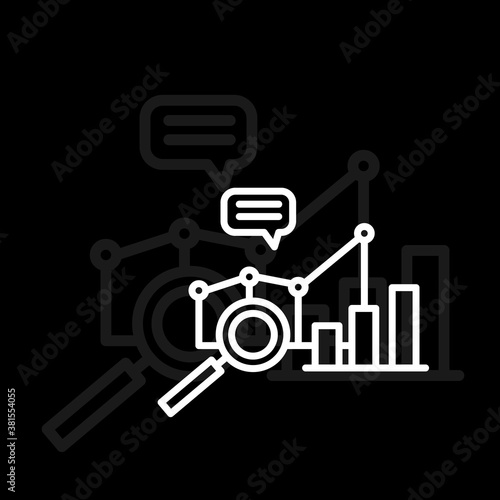 Vector magnifying glass like audit assess. concept of identification vulnerable or advisor job in business. linear flat style trend modern logotype graphic art design