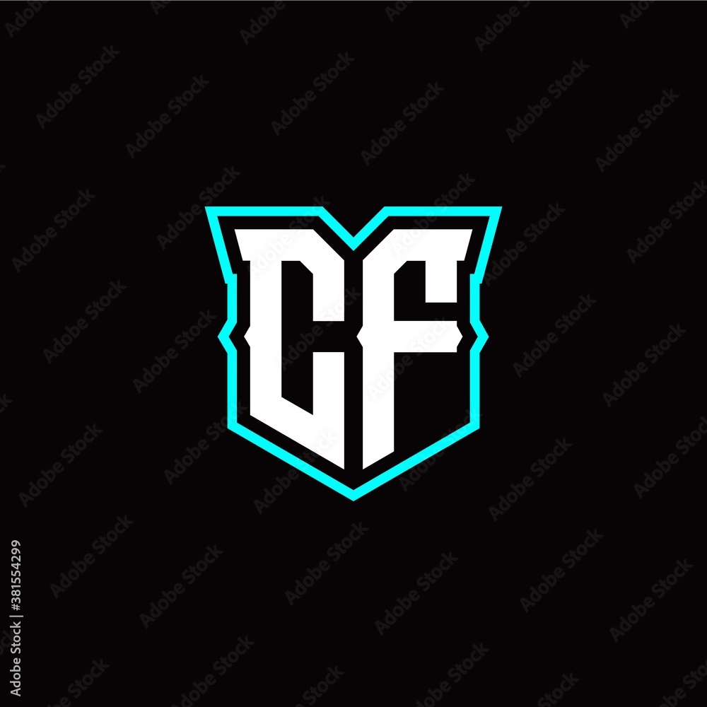 C F initial letter design with modern shield style C F initial letter design with modern shield style