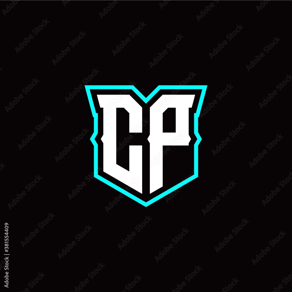 C P initial letter design with modern shield style C P initial letter design with modern shield style