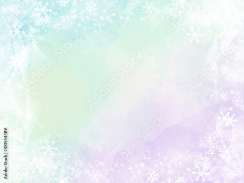 背景 素材 水彩 テクスチャ 冬 雪 パステルカラーの優しいイメージのグラデーション