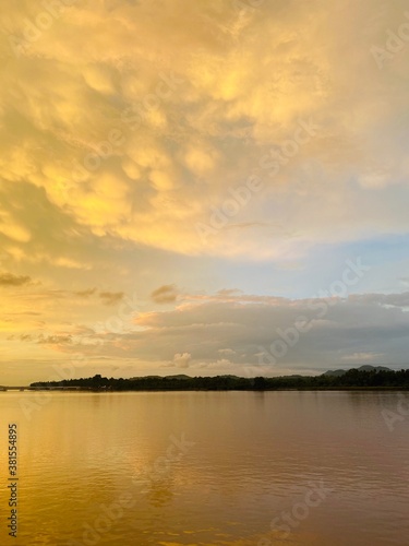 sunset over the river