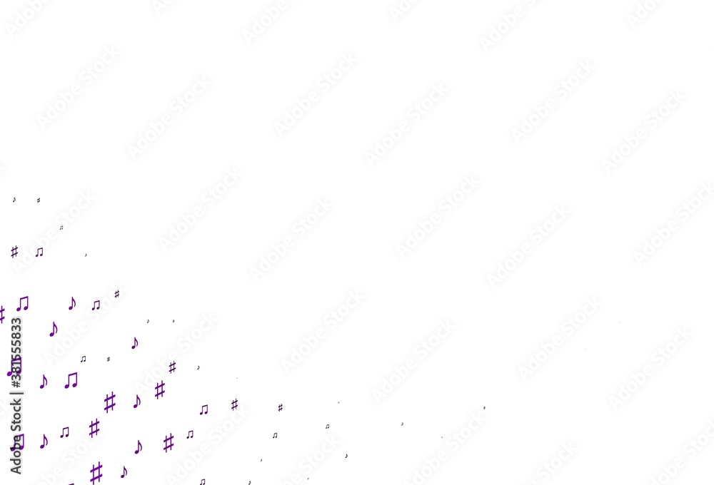 Light Purple vector template with musical symbols. Light Purple vector template with musical symbols.