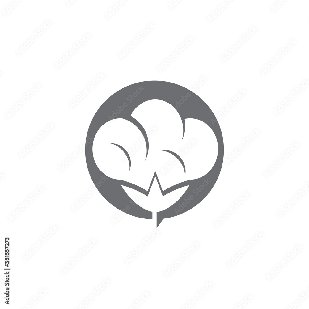 Obraz premium Cotton flower vector icon template