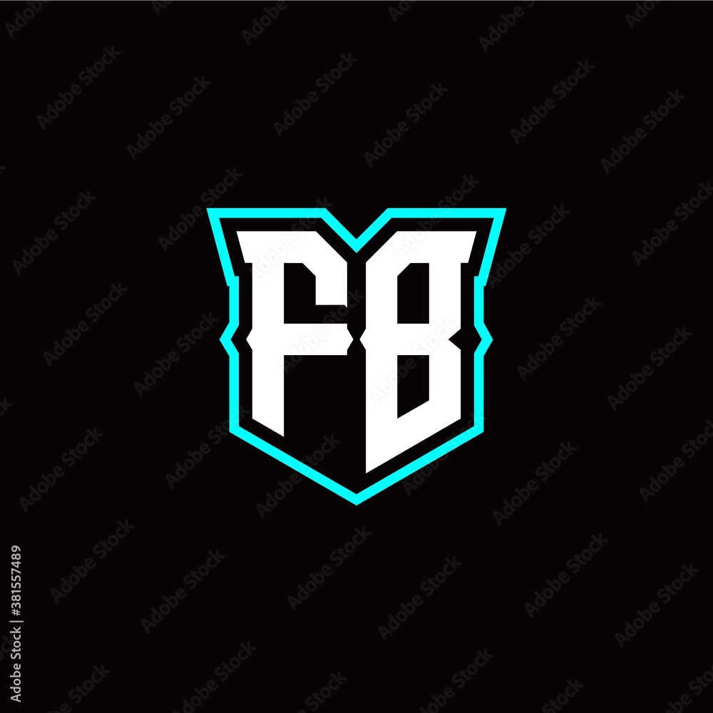 F B initial letter design with modern shield style
