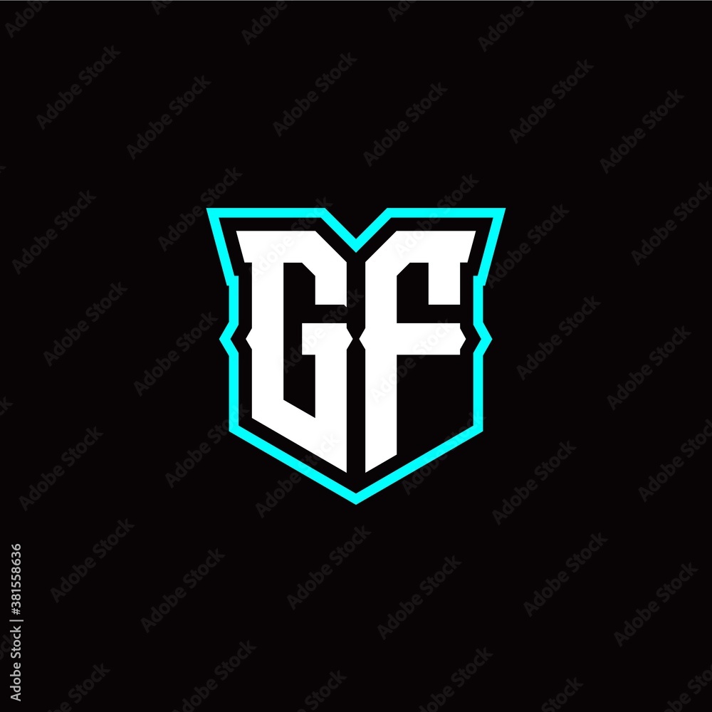 G F initial letter design with modern shield style G F initial letter design with modern shield style