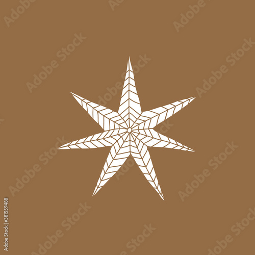 Scandinavian Christmas star vector illustration. Nordic xmas postcard design.