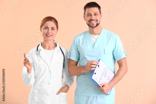 Doctors with lancet pen on ...