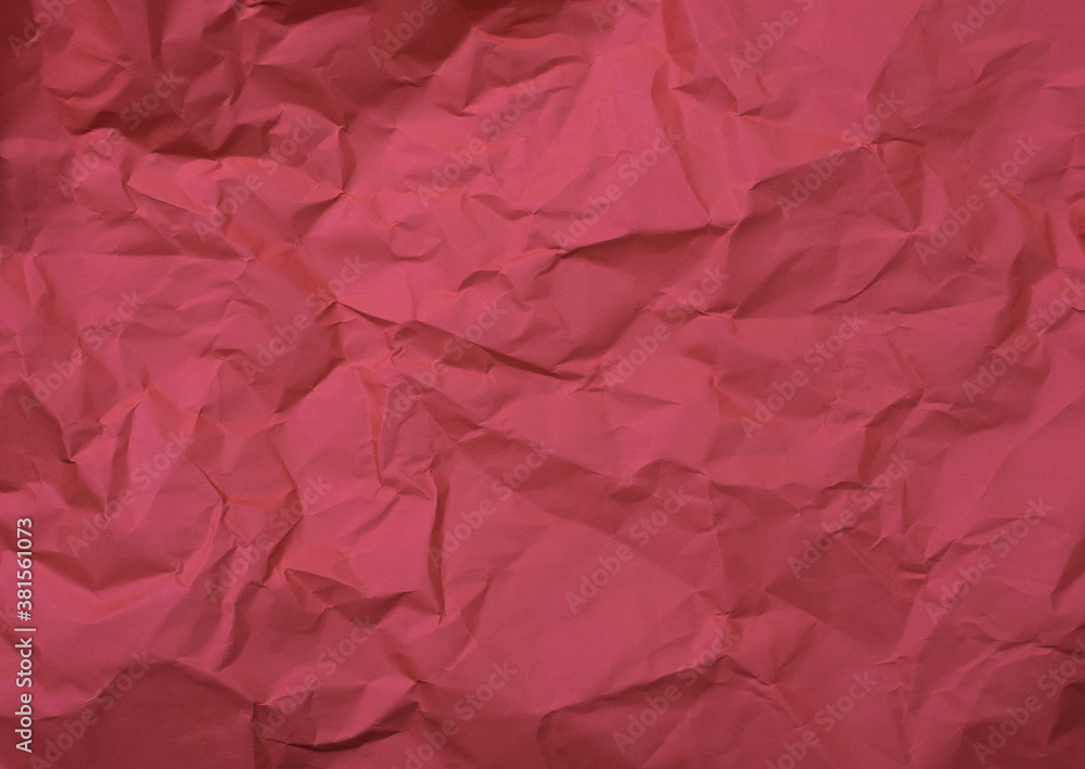 Fototapeta premium Crumpled red color background texture